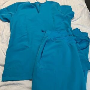 Mandala Aqua Blue Scrub Set